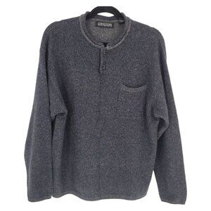 Structure mens small lambswool rabbit hair blend gray long sleeve sweater VTG